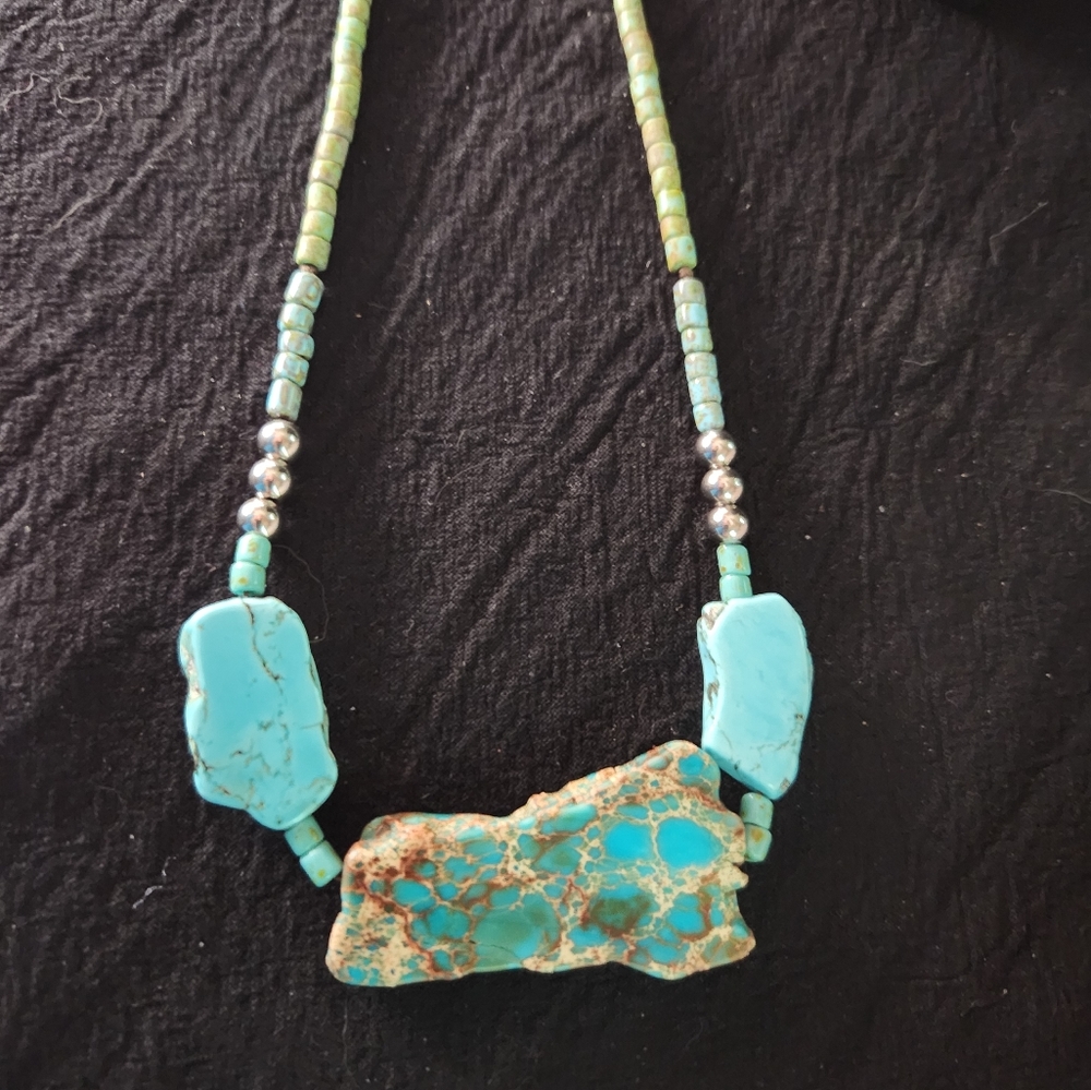 Sea jasper & turqoise necklace